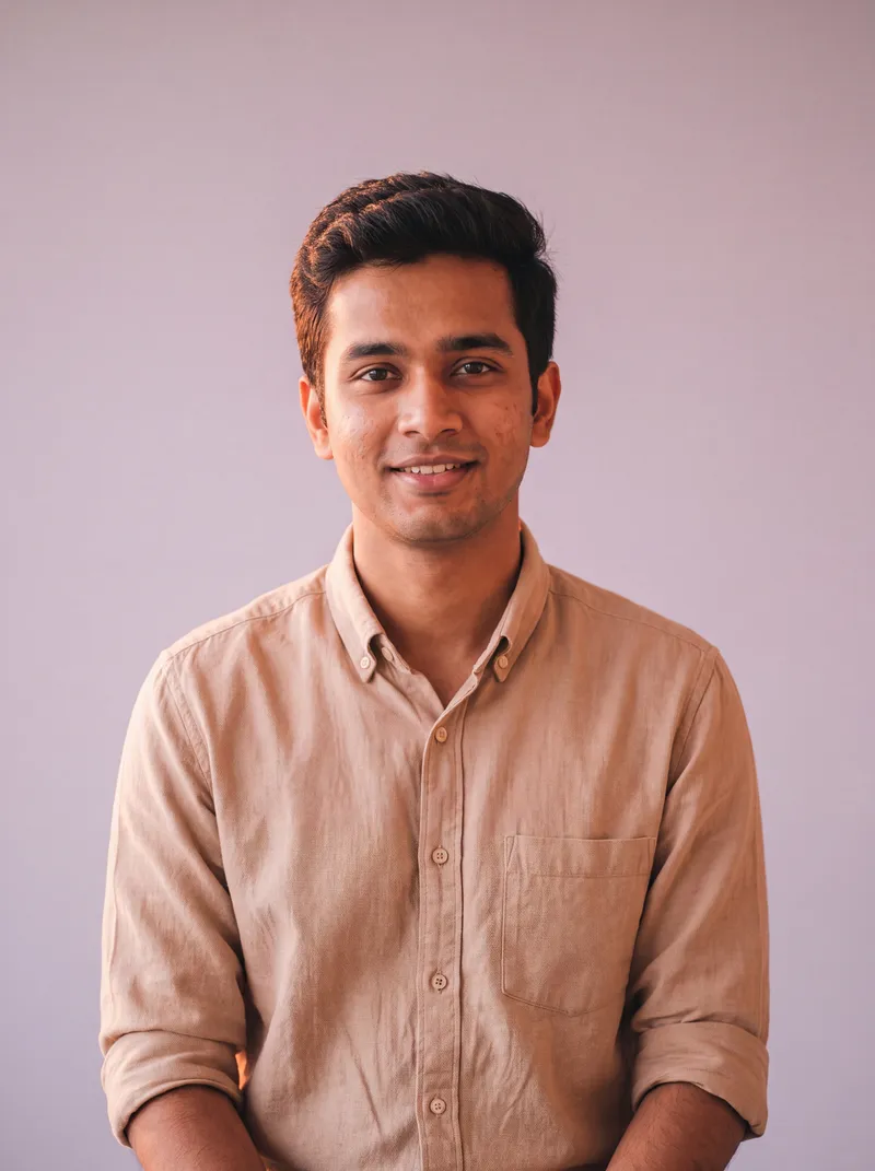 A young man smiling at the camera.